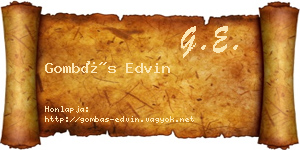 Gombás Edvin névjegykártya